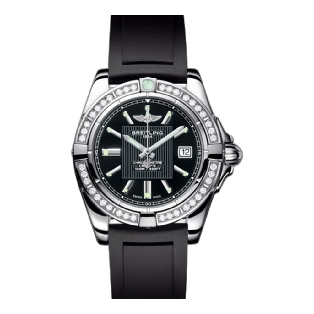 Breitling Stainless Steel / Diamond / Trophy Black Black Dial Straps