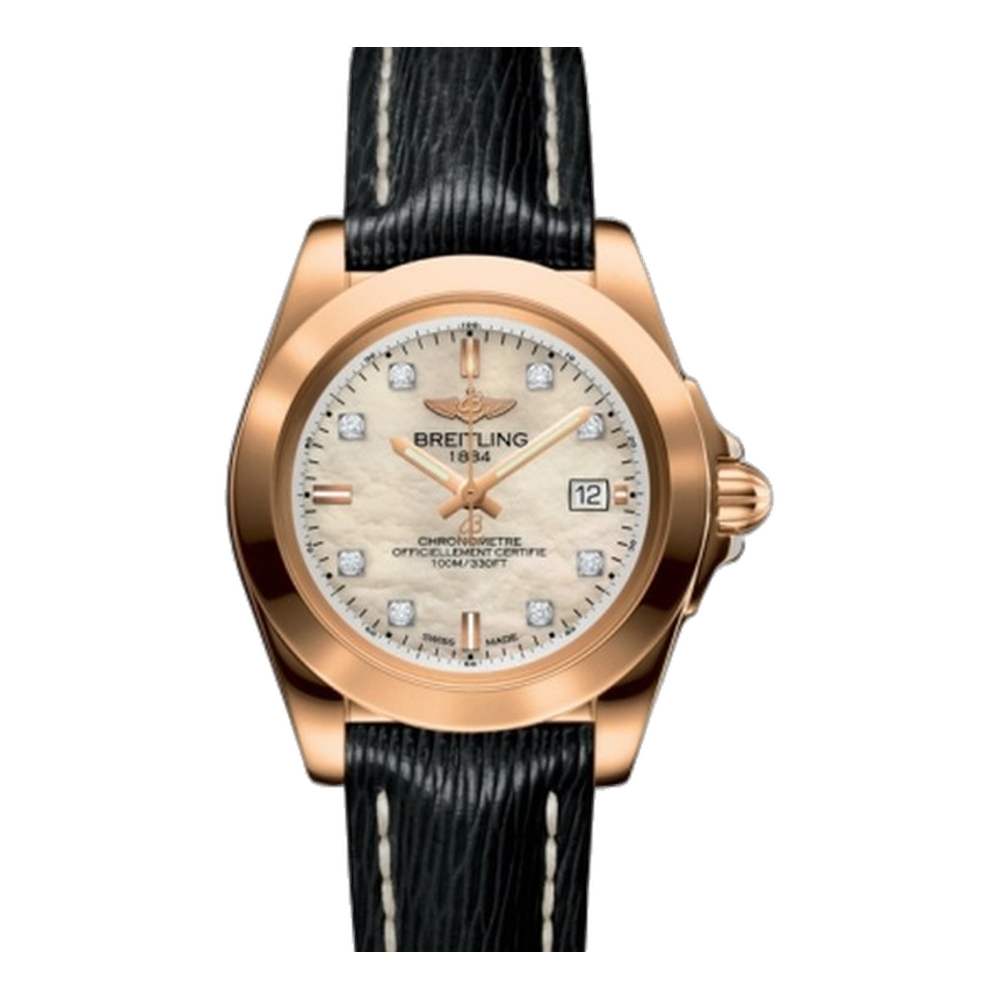 Breitling Sleek Edition Rose Gold / Pearl Diamond / Sahara Natural/Cream Dial Straps