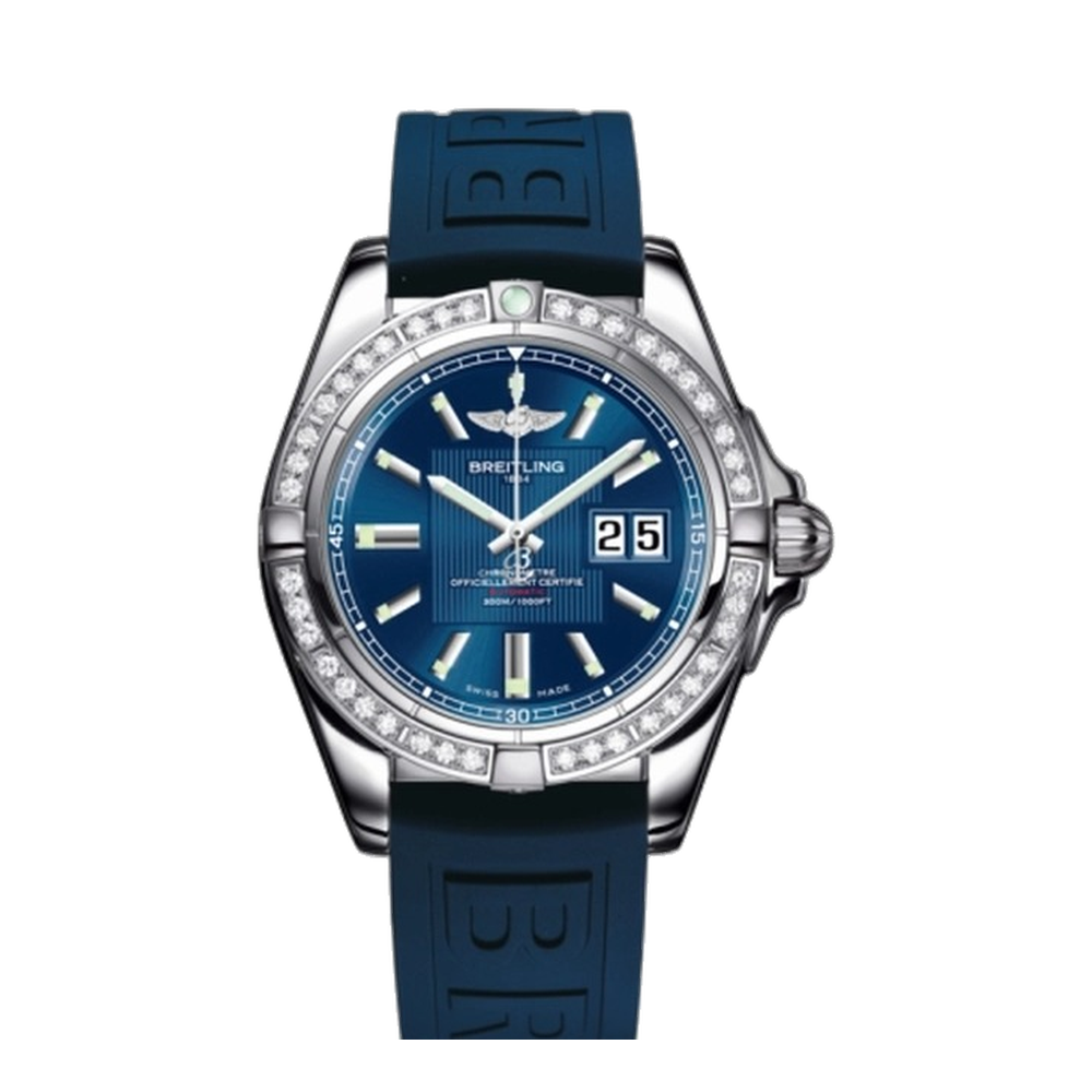 Breitling Stainless Steel / Diamond / Metallica Blue