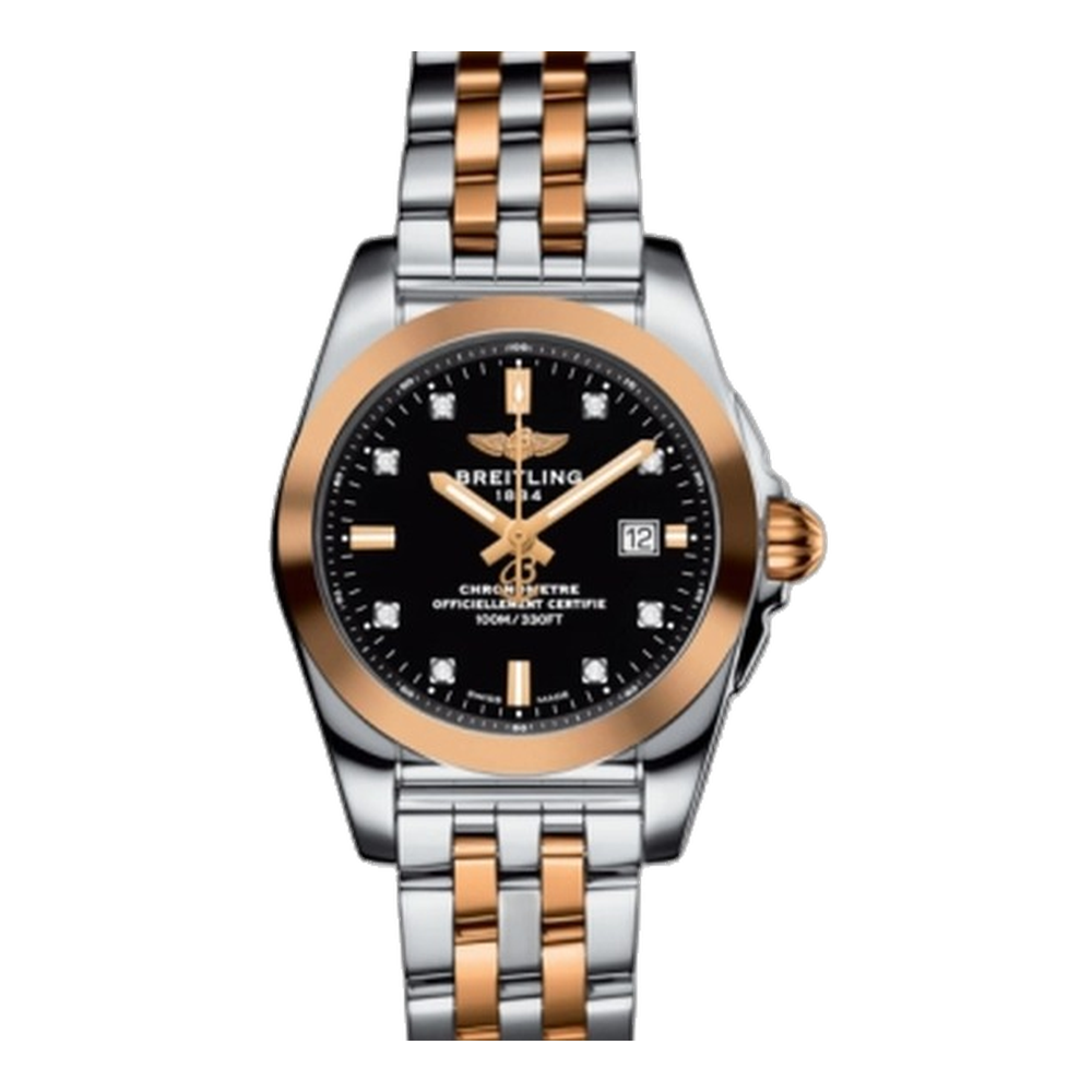 Breitling Stainless Steel / Rose Gold / Trophy Black Diamond