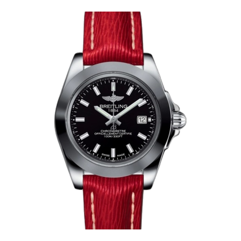Breitling Sleek Edition Stainless Steel / Trophy Black / Sahara Black Dial Straps