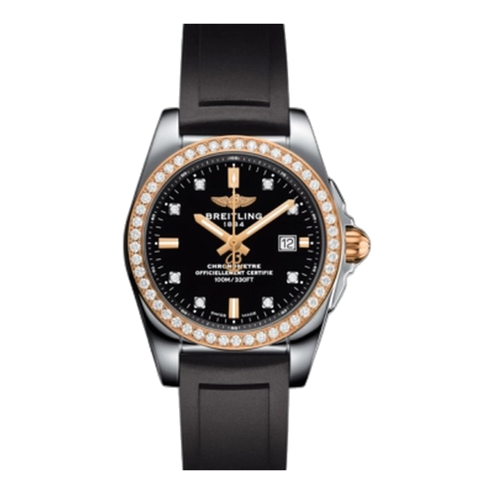 Breitling Stainless Steel / Rose Gold / Diamond / Trophy Black Diamond