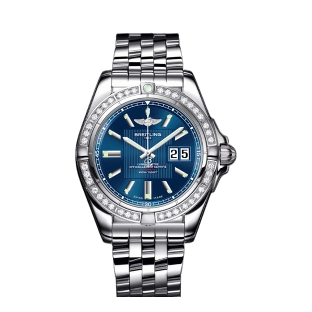 Breitling Stainless Steel / Diamond / Metallica Blue