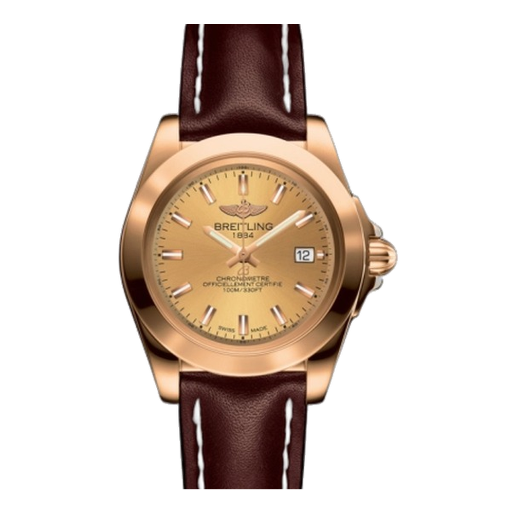 Breitling Sleek Edition Rose Gold / Golden Sun Yellow Dial Straps