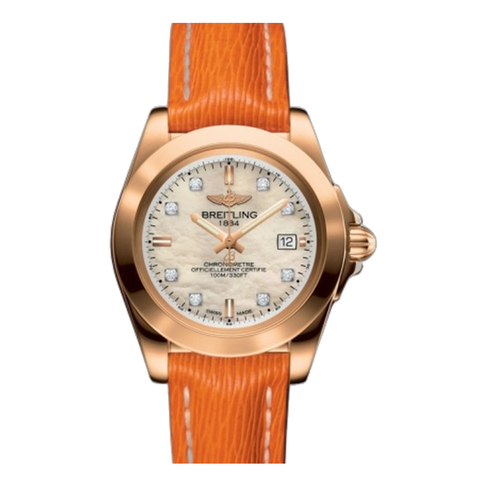 Breitling Sleek Edition Rose Gold / Pearl Diamond / Sahara Natural/Cream Dial Straps
