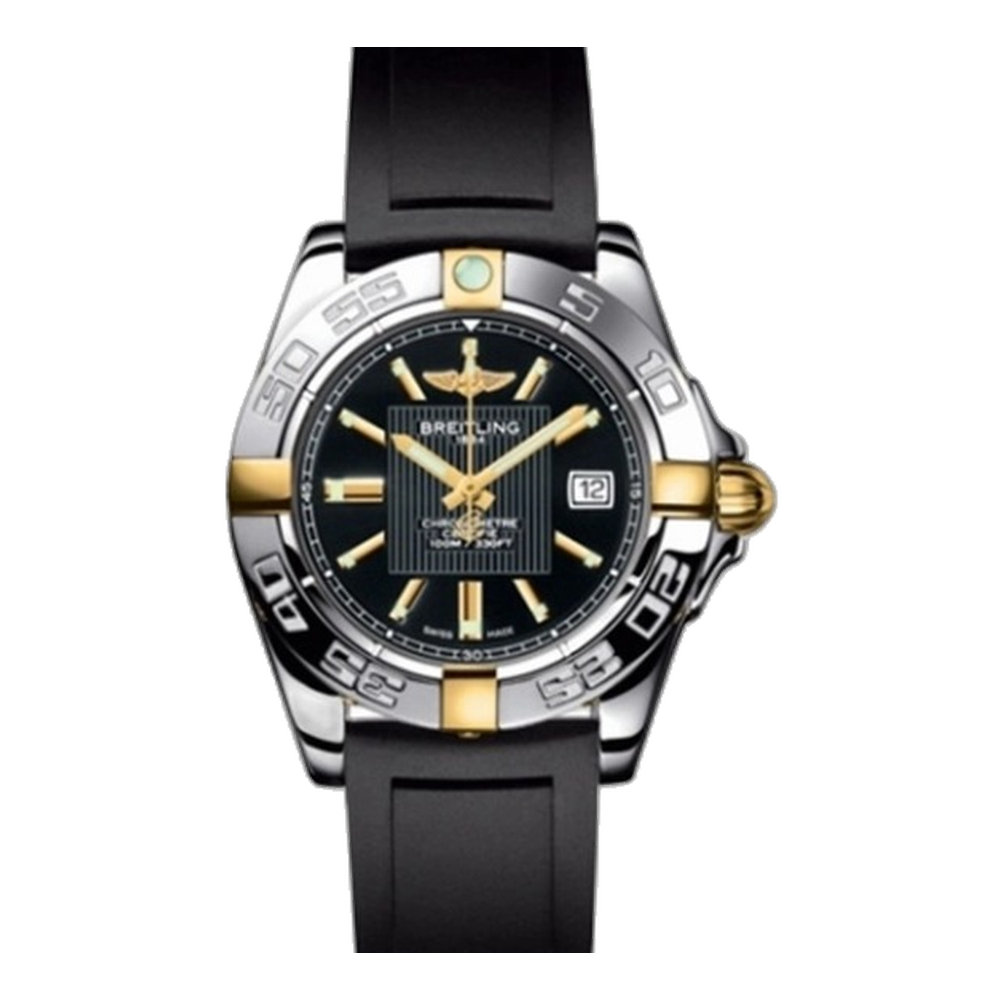 Breitling Two Tone Black / Rubber Black Dial Straps