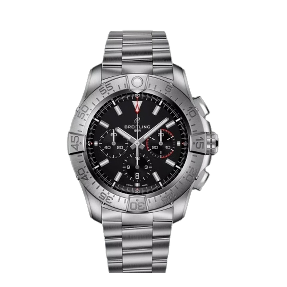 Breitling Super Avenger B01 Chronograph 46 Black Dial Straps