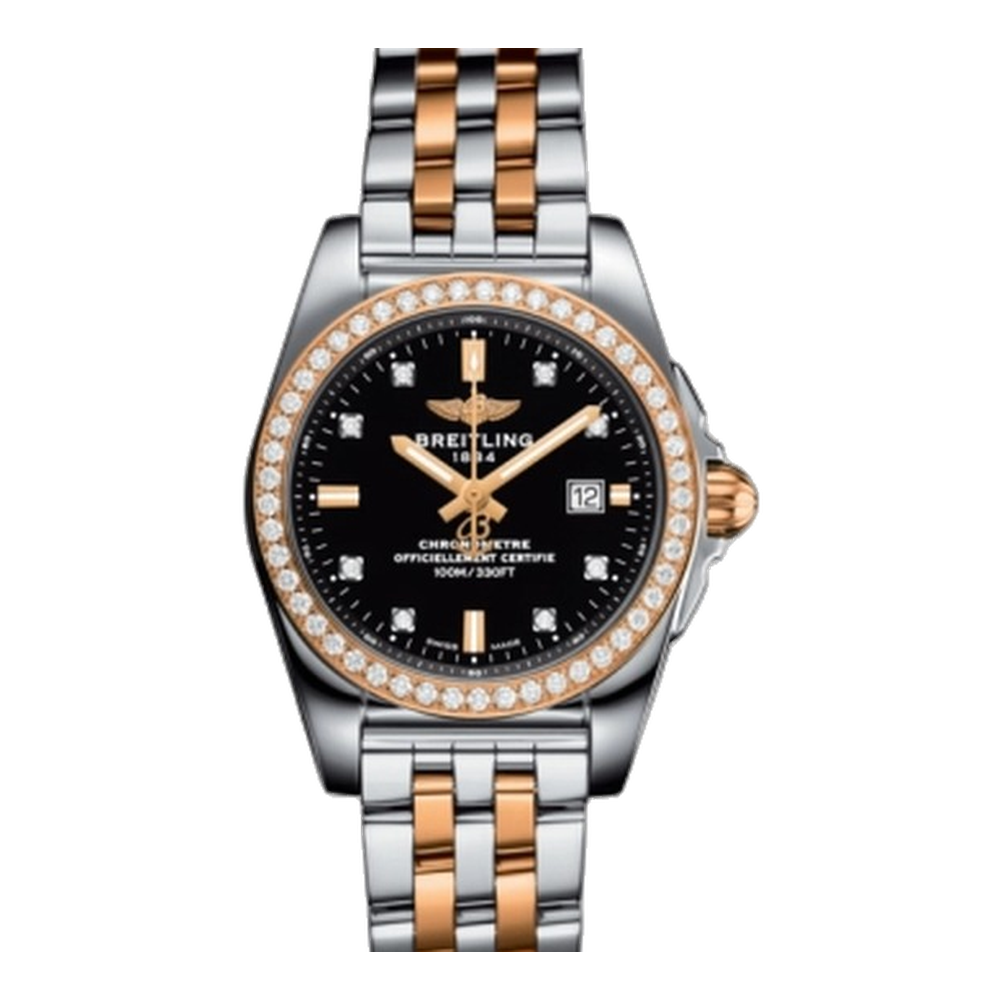 Breitling Stainless Steel / Rose Gold / Diamond / Trophy Black Diamond