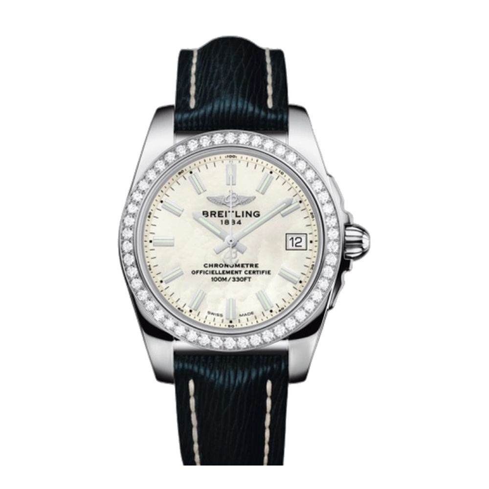 Breitling Stainless Steel / Diamond / Pearl / Sahara