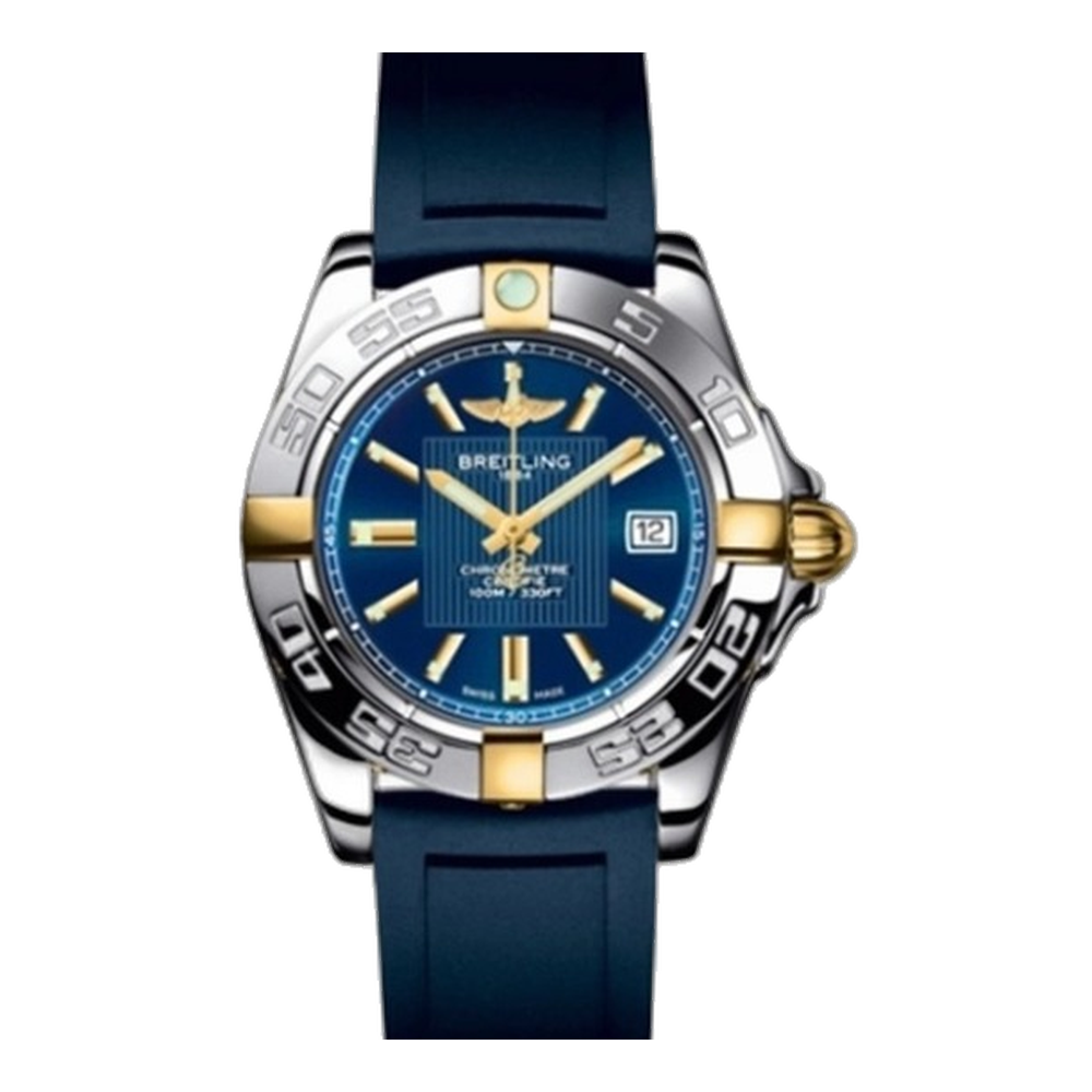 Breitling Two Tone Blue Blue/Navy Dial Straps