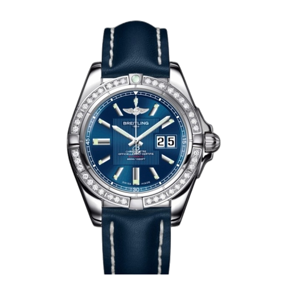 Breitling Stainless Steel / Diamond / Metallica Blue