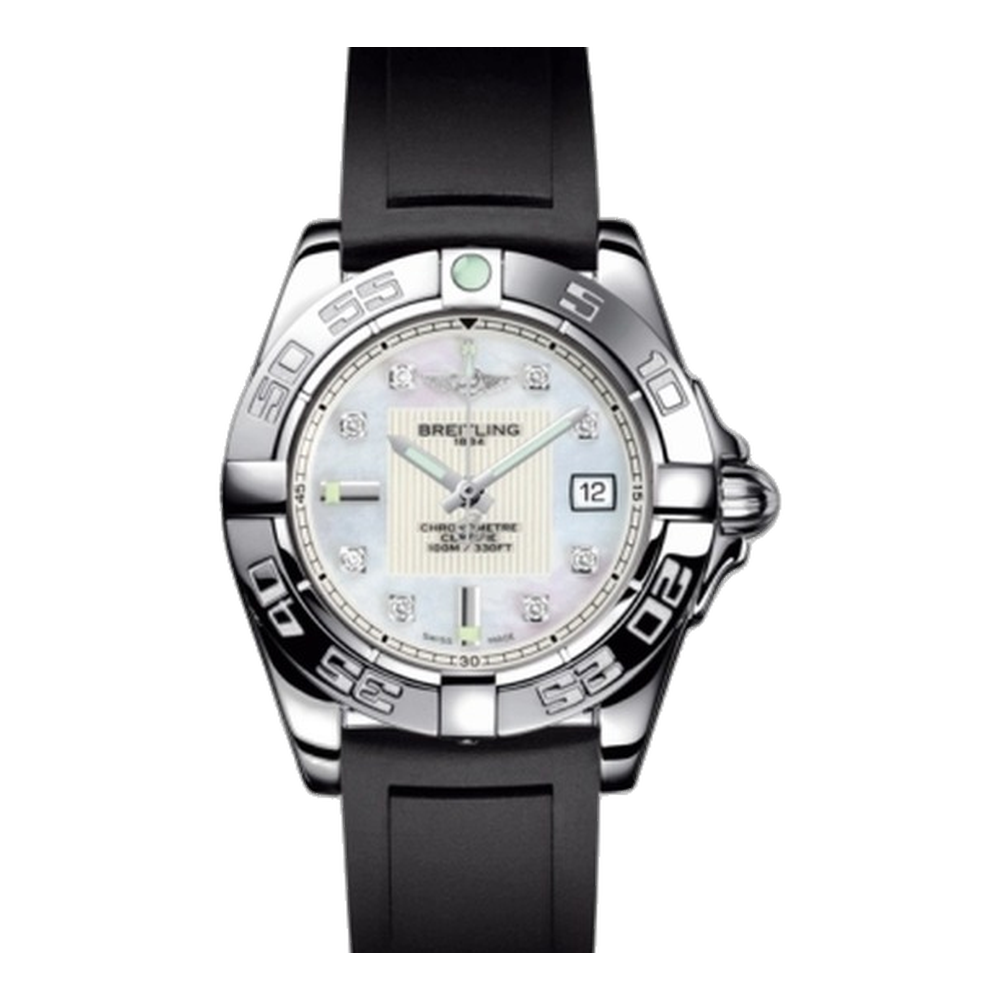 Breitling Stainless Steel / Pearl Diamond White Dial Straps