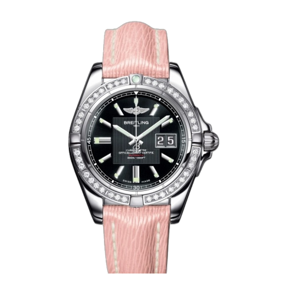 Breitling Stainless Steel / Diamond / Trophy Black / Sahara