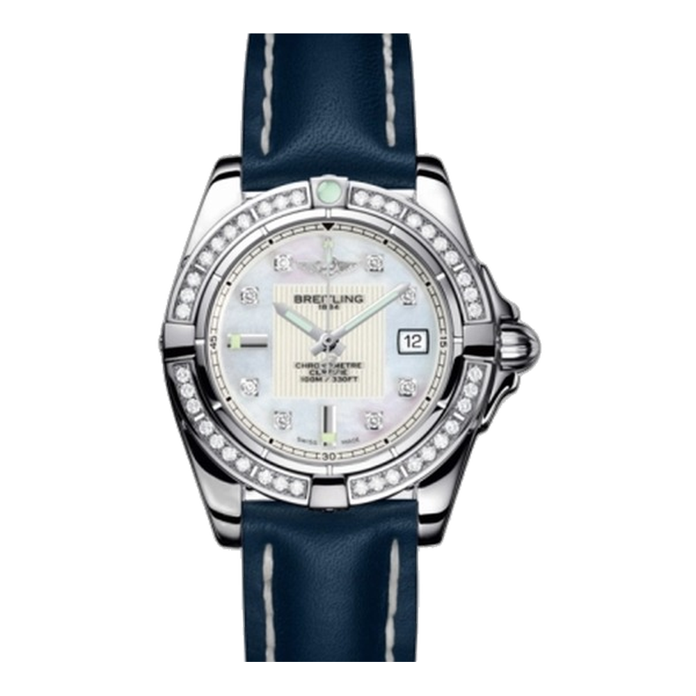 Breitling Stainless Steel / Diamond / Pearl Diamond White Dial Straps