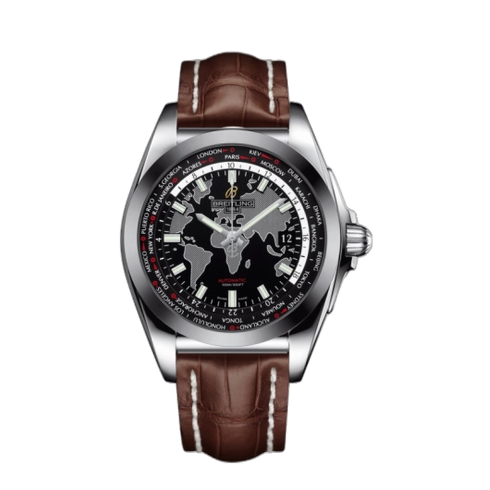 Breitling Stainless Steel / SleekT / Trophy Black Black Dial Straps