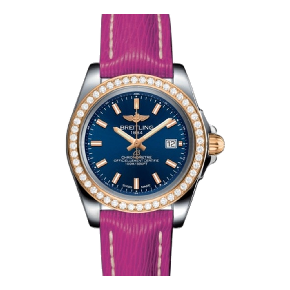 Breitling Sleek Edition Stainless Steel / Rose Gold / Diamond / Horizon Blue / Sahara Blue/Navy Dial Straps