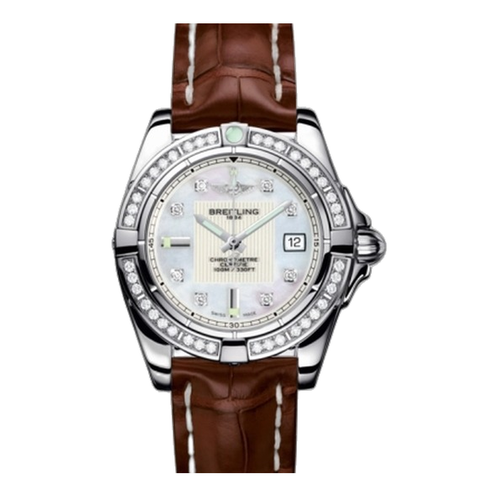 Breitling Stainless Steel / Diamond / Pearl Diamond White Dial Straps