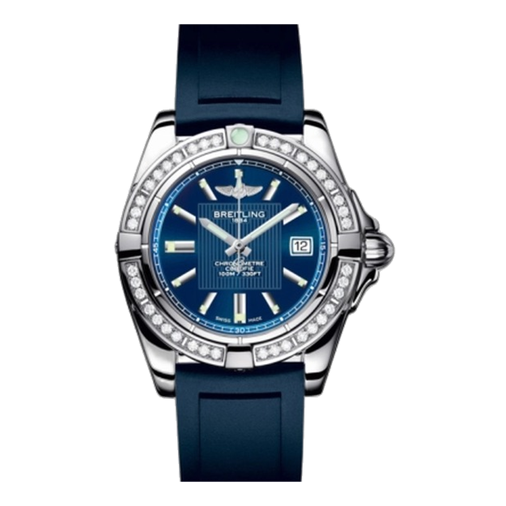 Breitling Stainless Steel / Diamond / Metallica Blue Blue/Navy Dial Straps