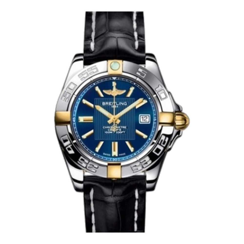 Breitling Two Tone Blue / Alligator Blue/Navy Dial Straps