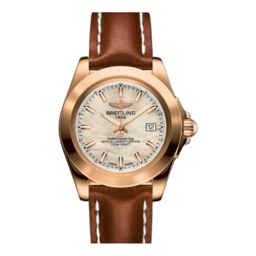 Breitling Sleek Edition Rose Gold / Pearl Natural/Cream Dial Straps