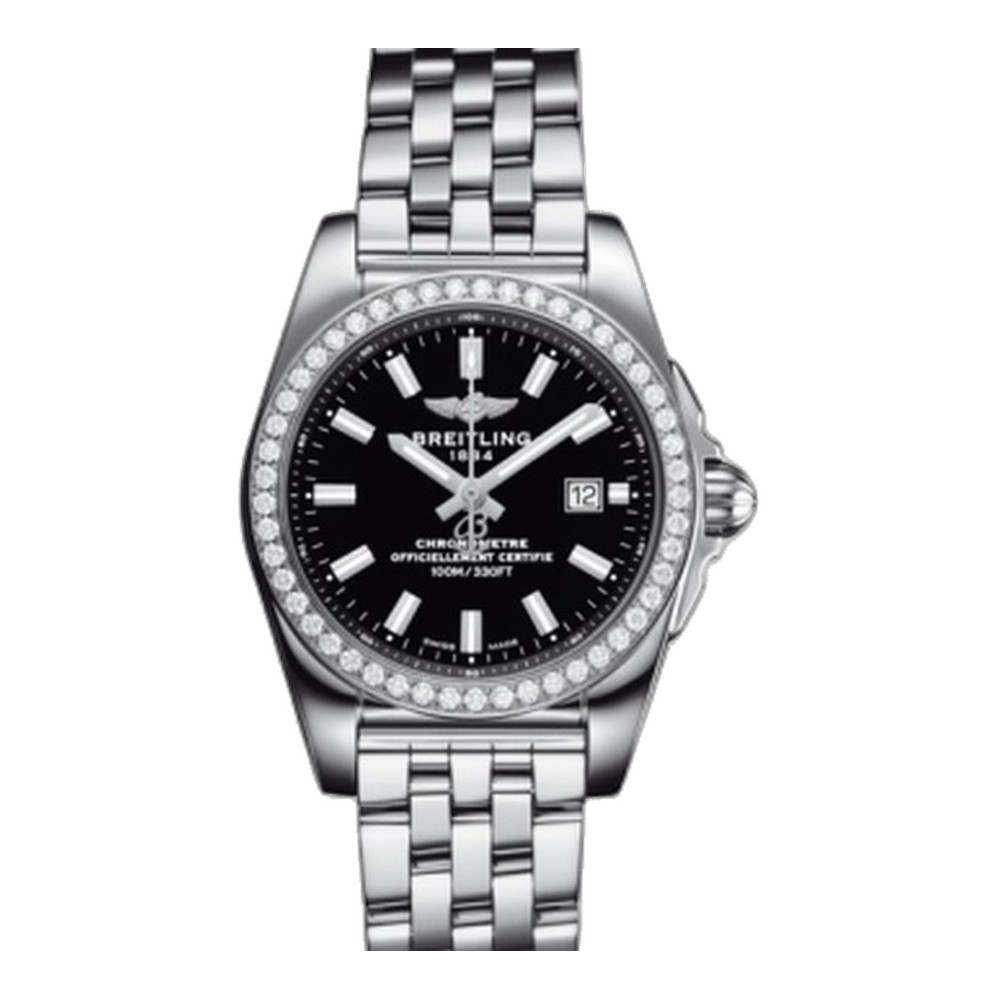 Breitling Stainless Steel / Diamond / Trophy Black