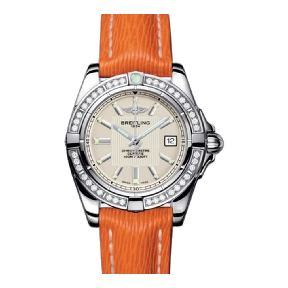 Breitling Stainless Steel / Diamond / Sierra Silver / Sahara White Dial Straps