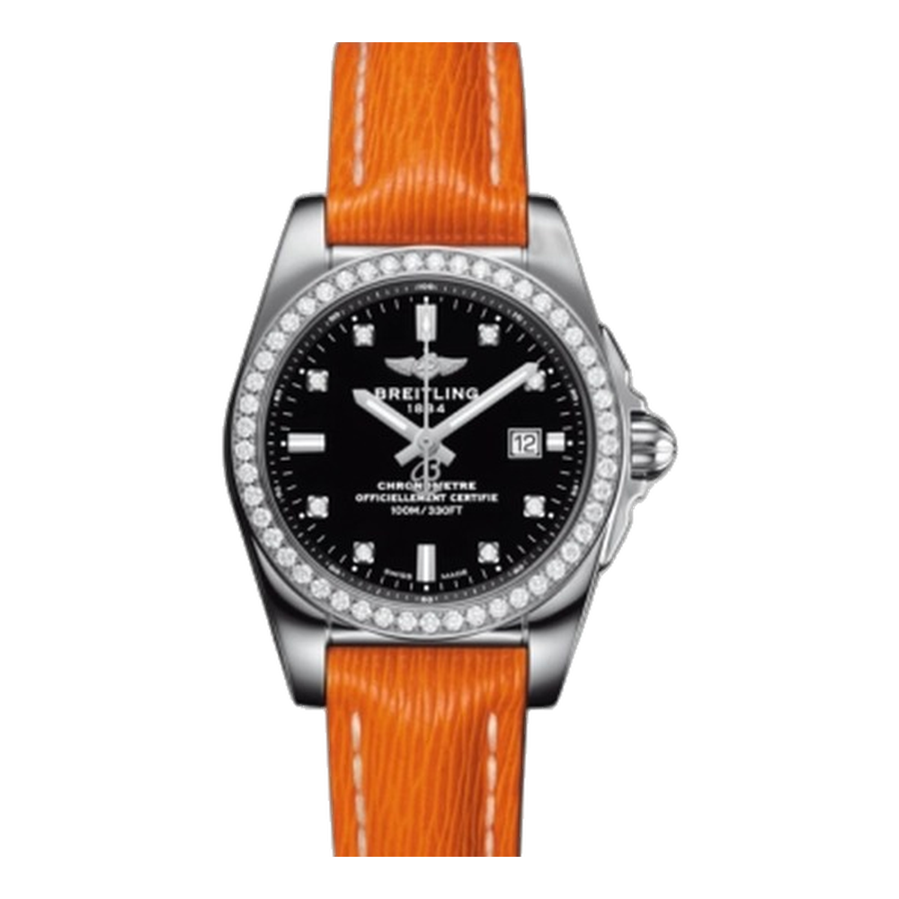 Breitling Stainless Steel / Diamond / Trophy Black Diamond / Sahara