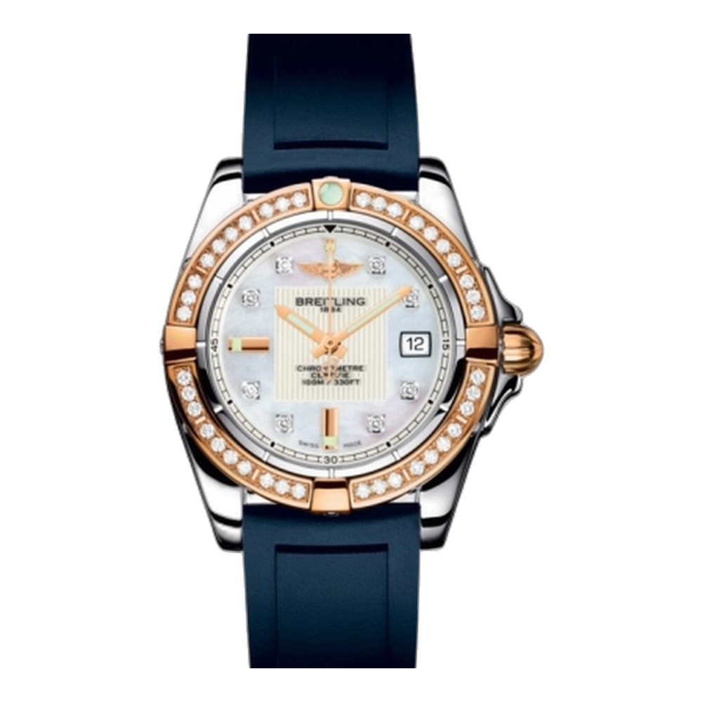 Breitling Stainless Steel / Rose Gold / Diamond / Pearl Diamond White Dial Straps