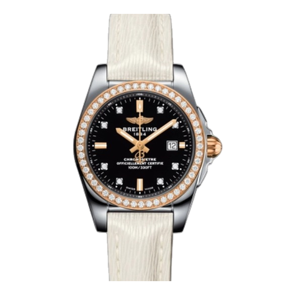 Breitling Stainless Steel / Rose Gold / Diamond / Trophy Black Diamond / Sahara