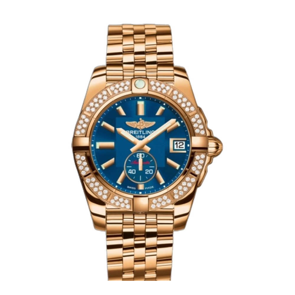 Breitling Automatic Rose Gold / Diamond / Gun Blue