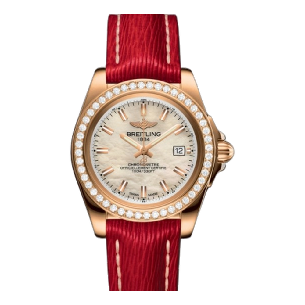 Breitling Sleek Edition Rose Gold / Diamond / Pearl / Sahara Natural/Cream Dial Straps