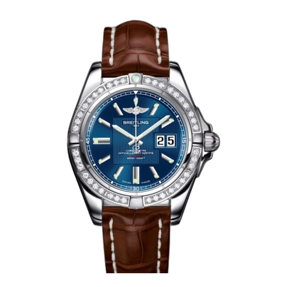 Breitling Stainless Steel / Diamond / Metallica Blue
