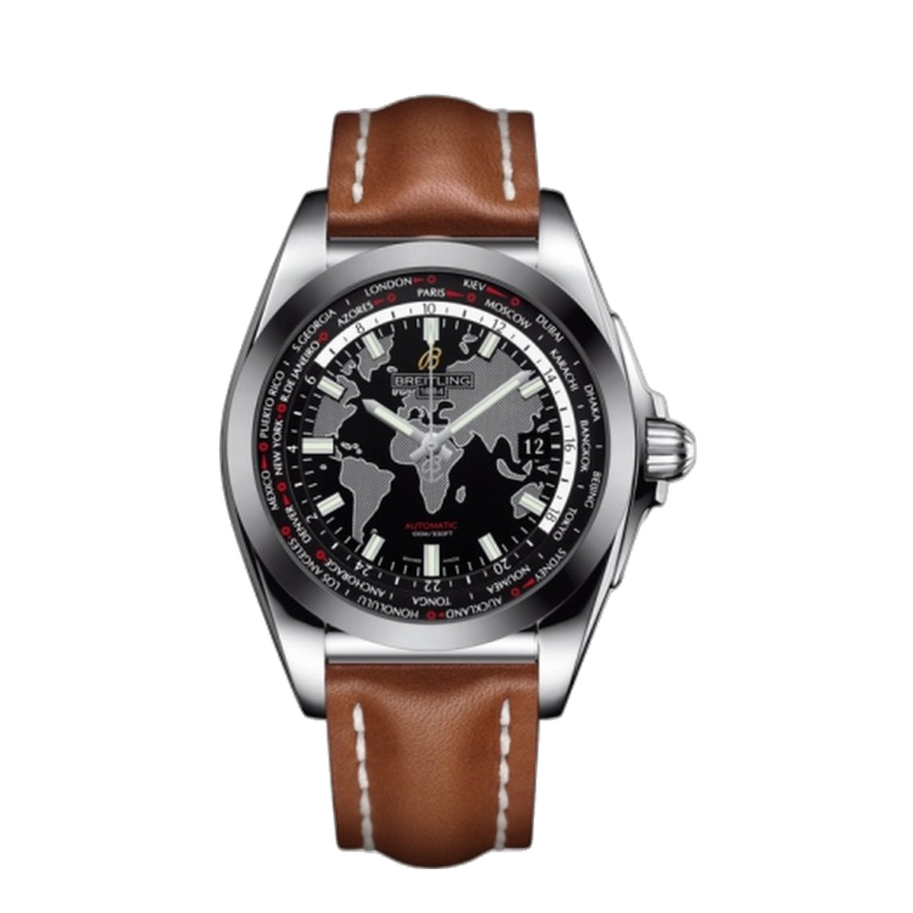Breitling Stainless Steel / SleekT / Trophy Black Black Dial Straps