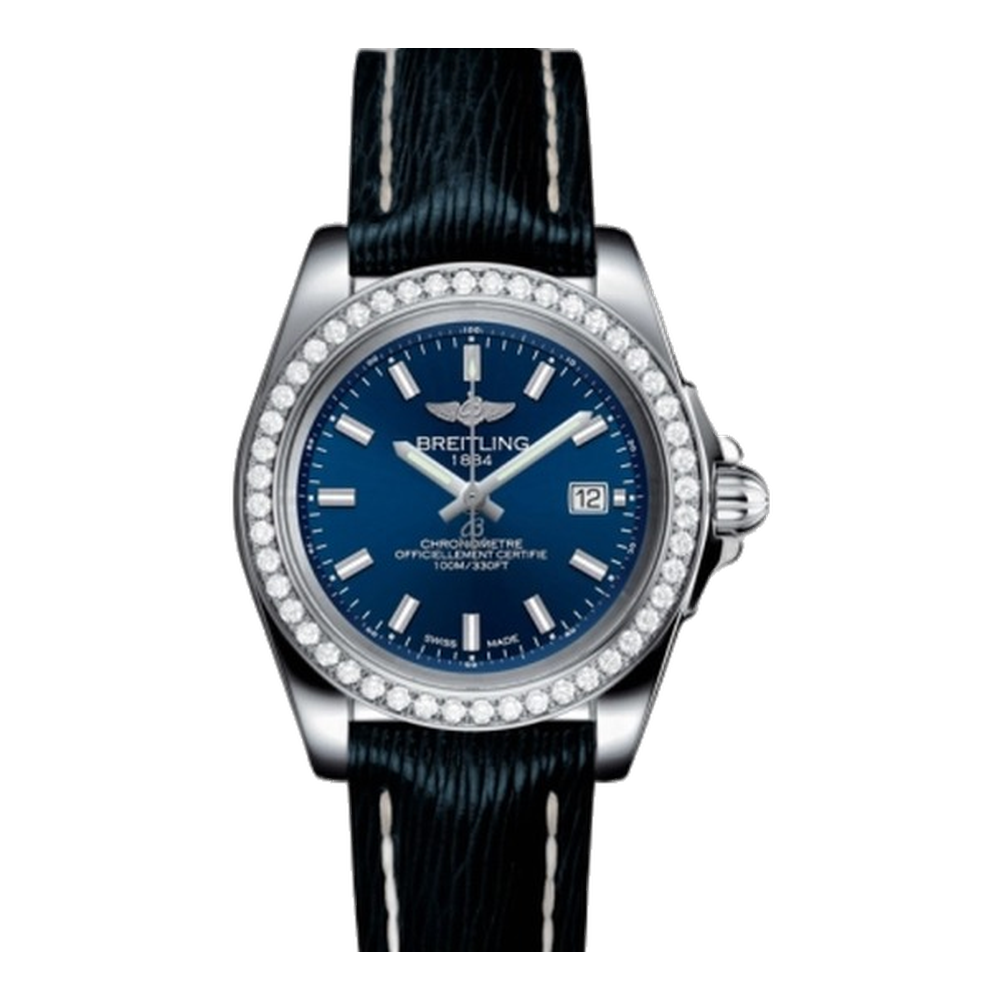 Breitling Sleek Edition Stainless Steel / Diamond / Horizon Blue / Sahara Blue/Navy Dial Straps