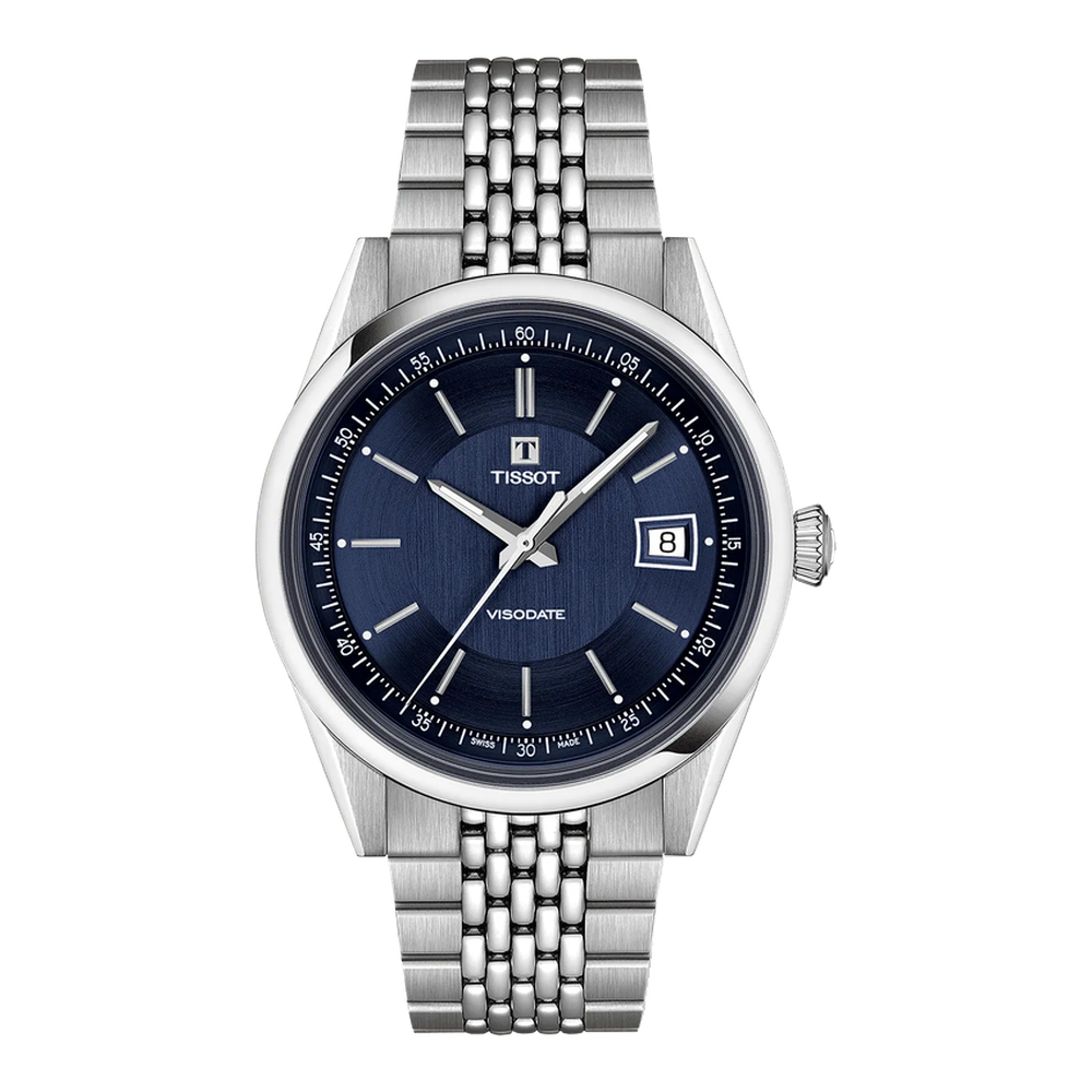 Tissot Tissot Visodate 39mm T157.407.11.041.00 Blue/Navy Dial Straps
