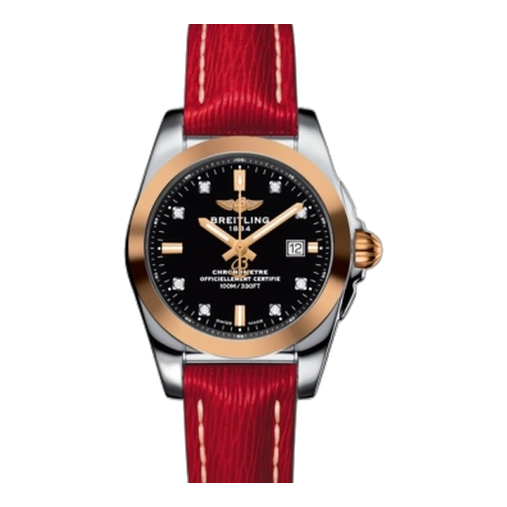Breitling Stainless Steel / Rose Gold / Trophy Black Diamond / Sahara