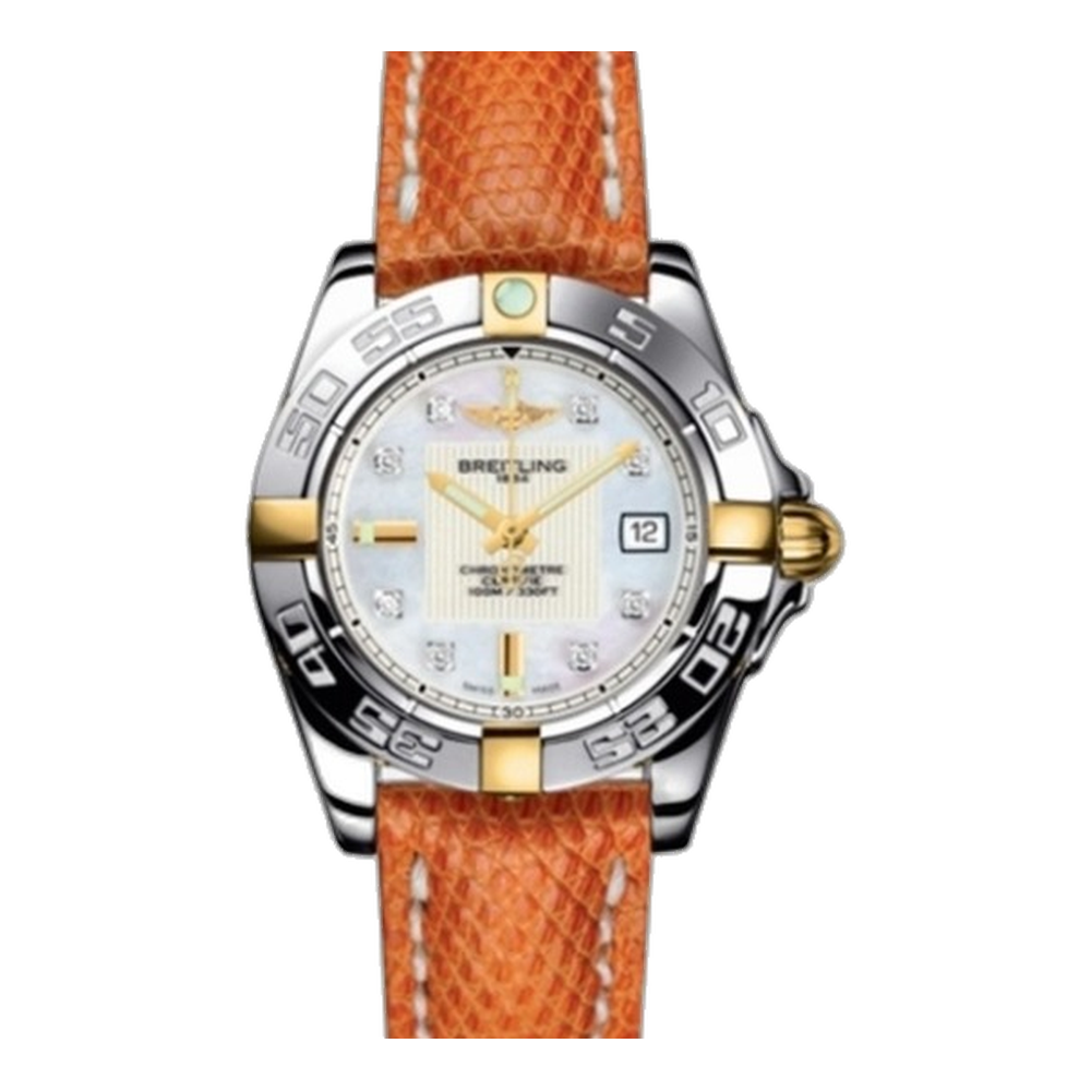 Breitling Two Tone MOP / Diamond / Teju White Dial Straps