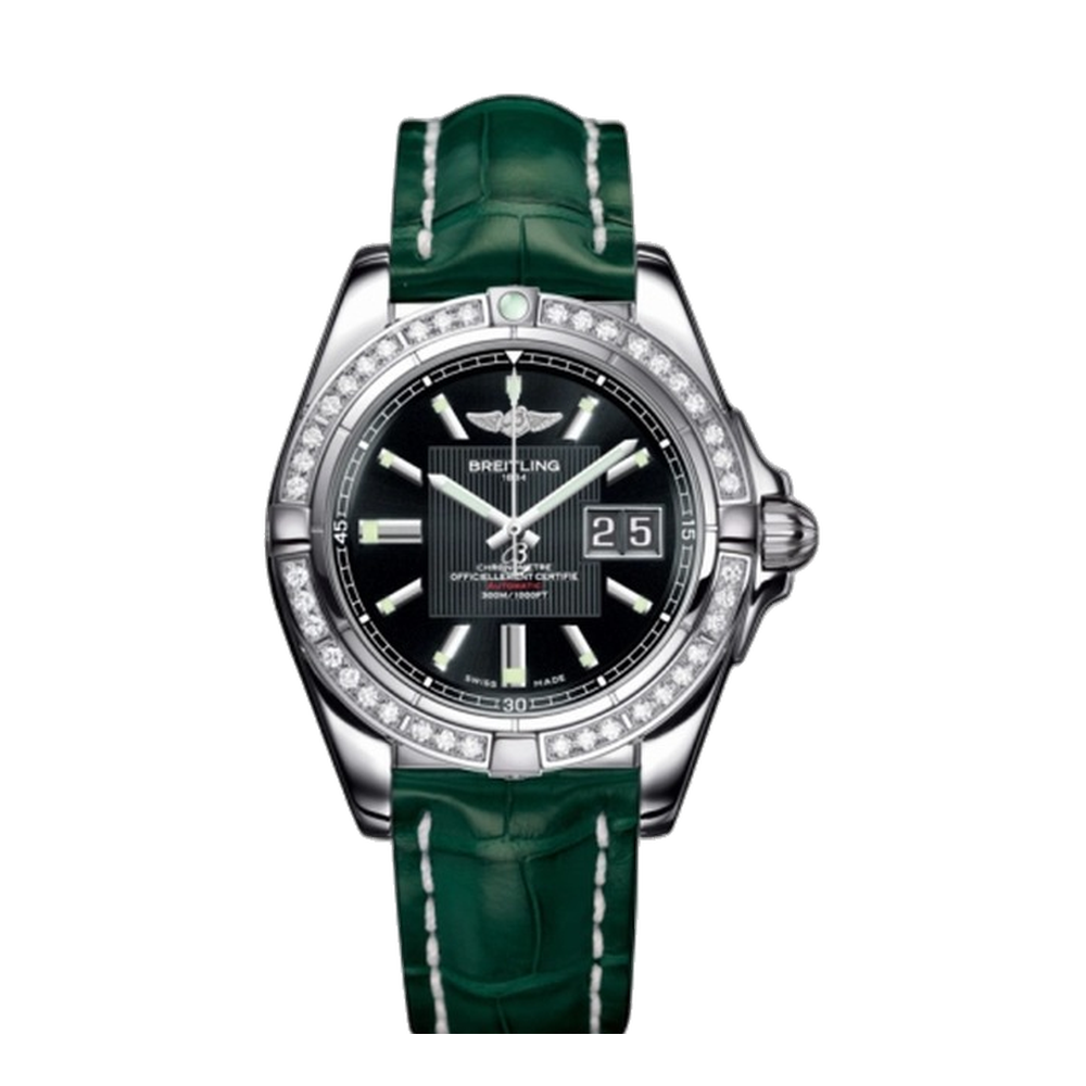 Breitling Stainless Steel / Diamond / Trophy Black Black Dial Straps