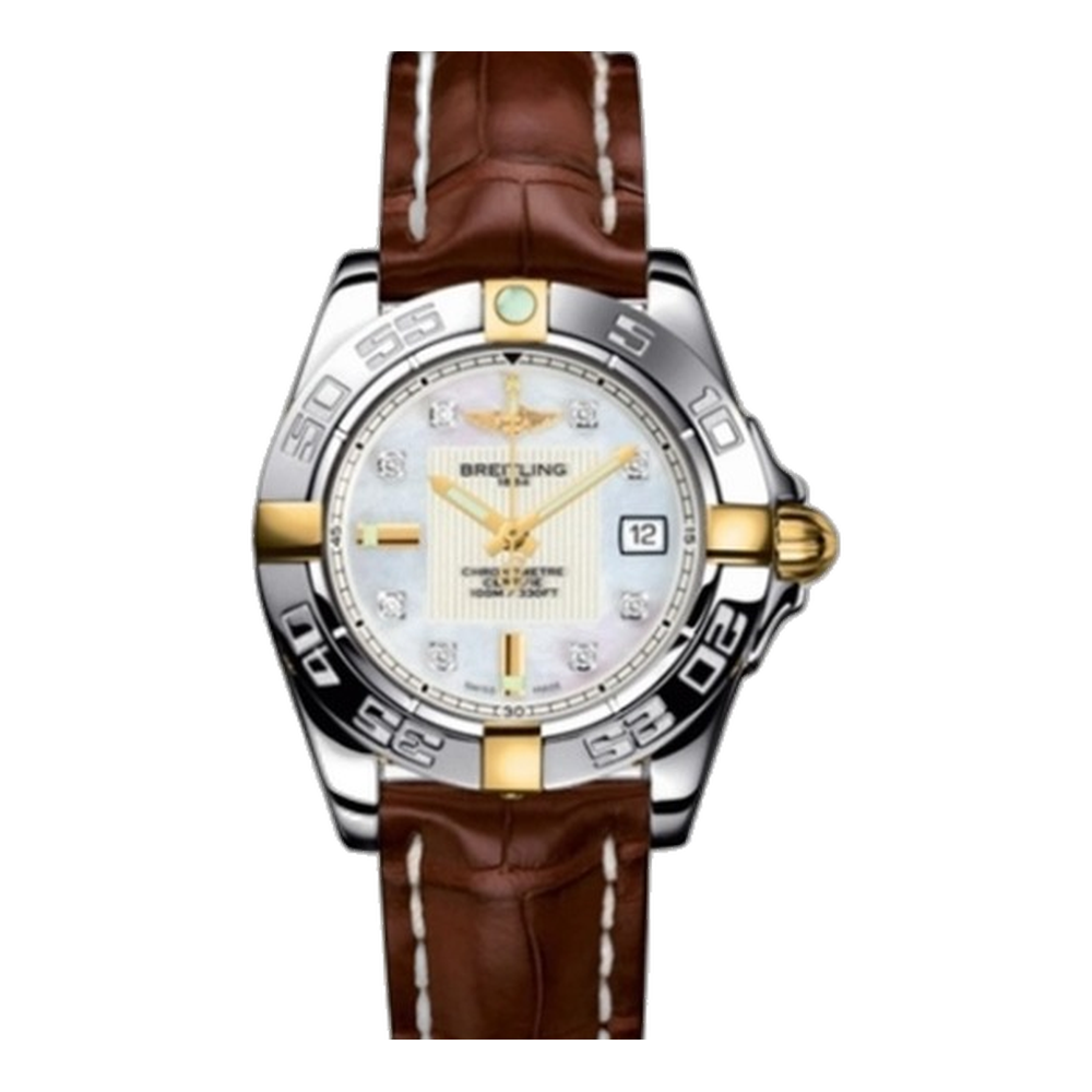 Breitling Two Tone MOP / Diamond White Dial Straps