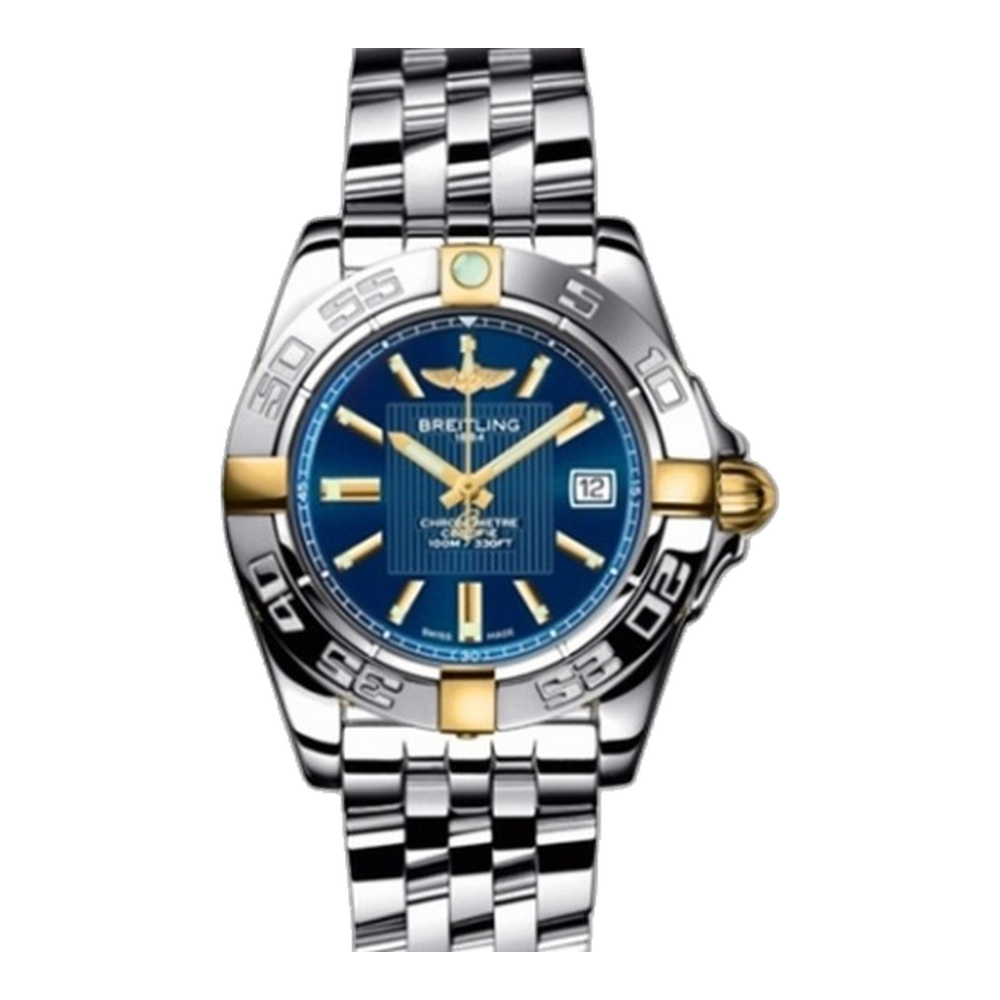 Breitling Two Tone Blue Blue/Navy Dial Straps