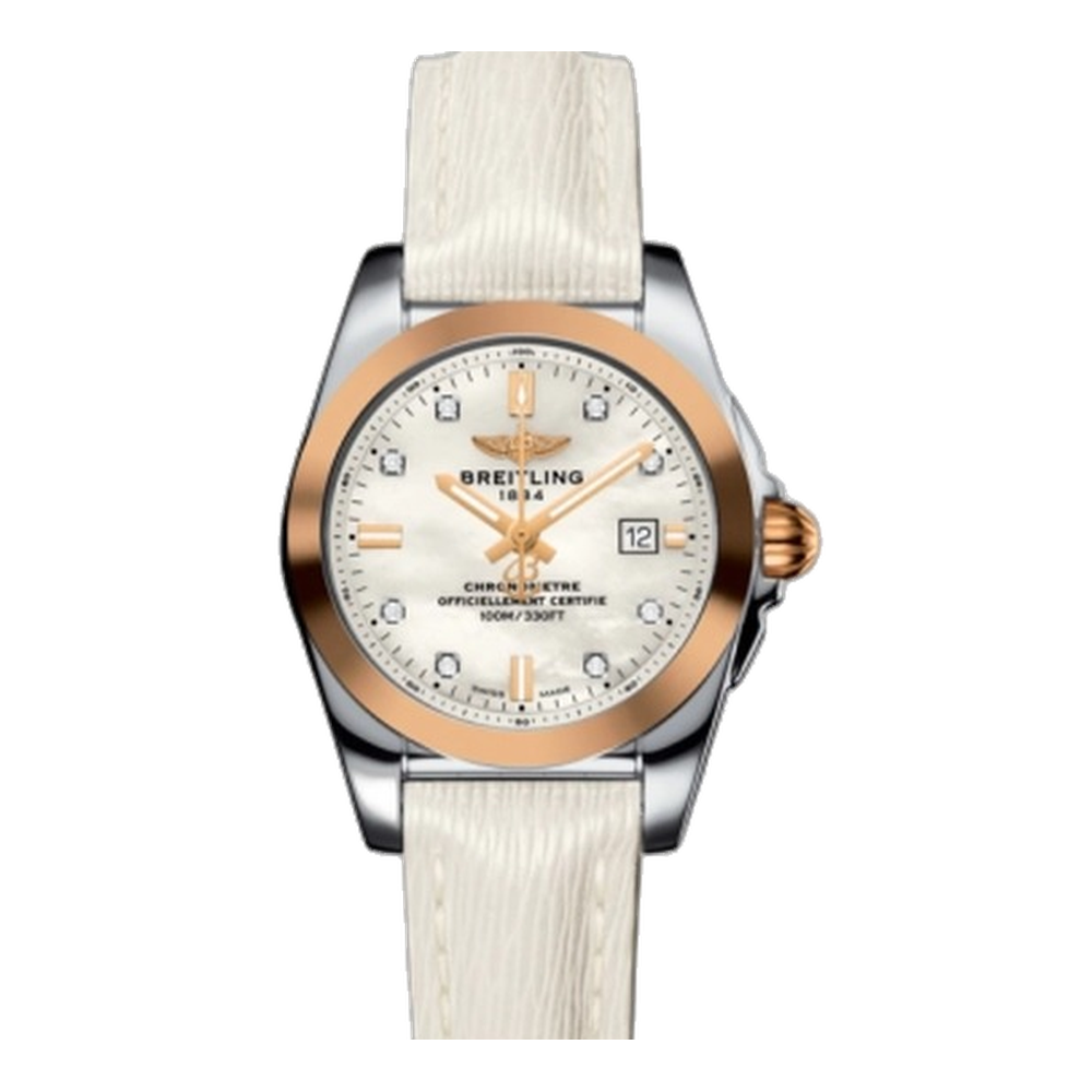 Breitling Stainless Steel / Rose Gold / Pearl Diamond / Sahara