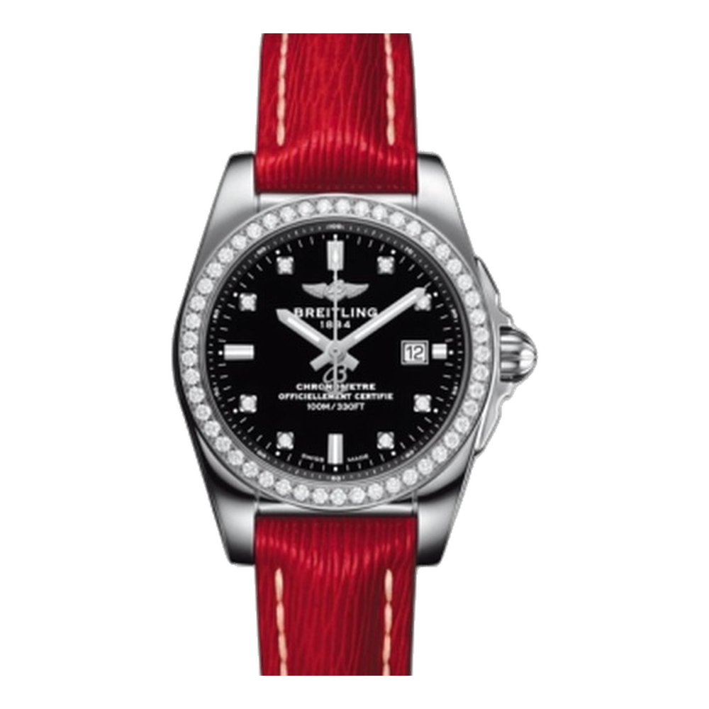 Breitling Stainless Steel / Diamond / Trophy Black Diamond / Sahara