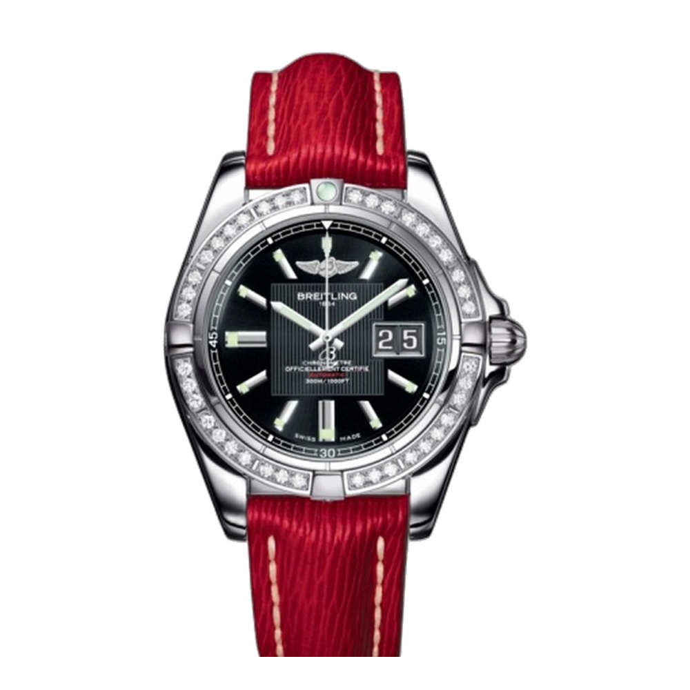 Breitling Stainless Steel / Diamond / Trophy Black / Sahara