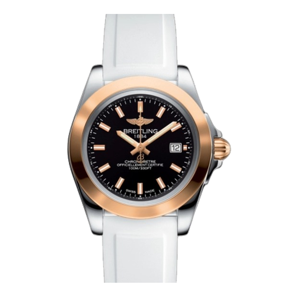 Breitling Sleek Edition Stainless Steel / Rose Gold / Trophy Black Black Dial Straps