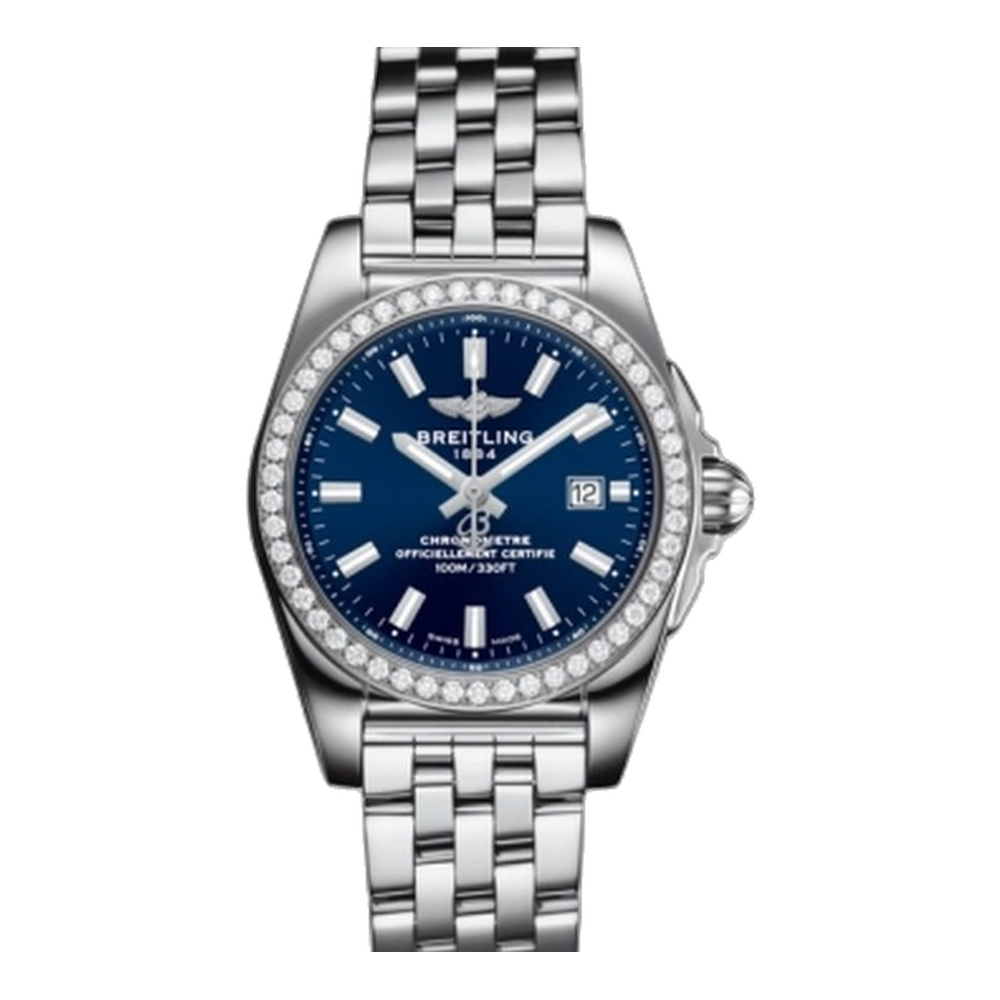 Breitling Stainless Steel / Diamond / Horizon Blue