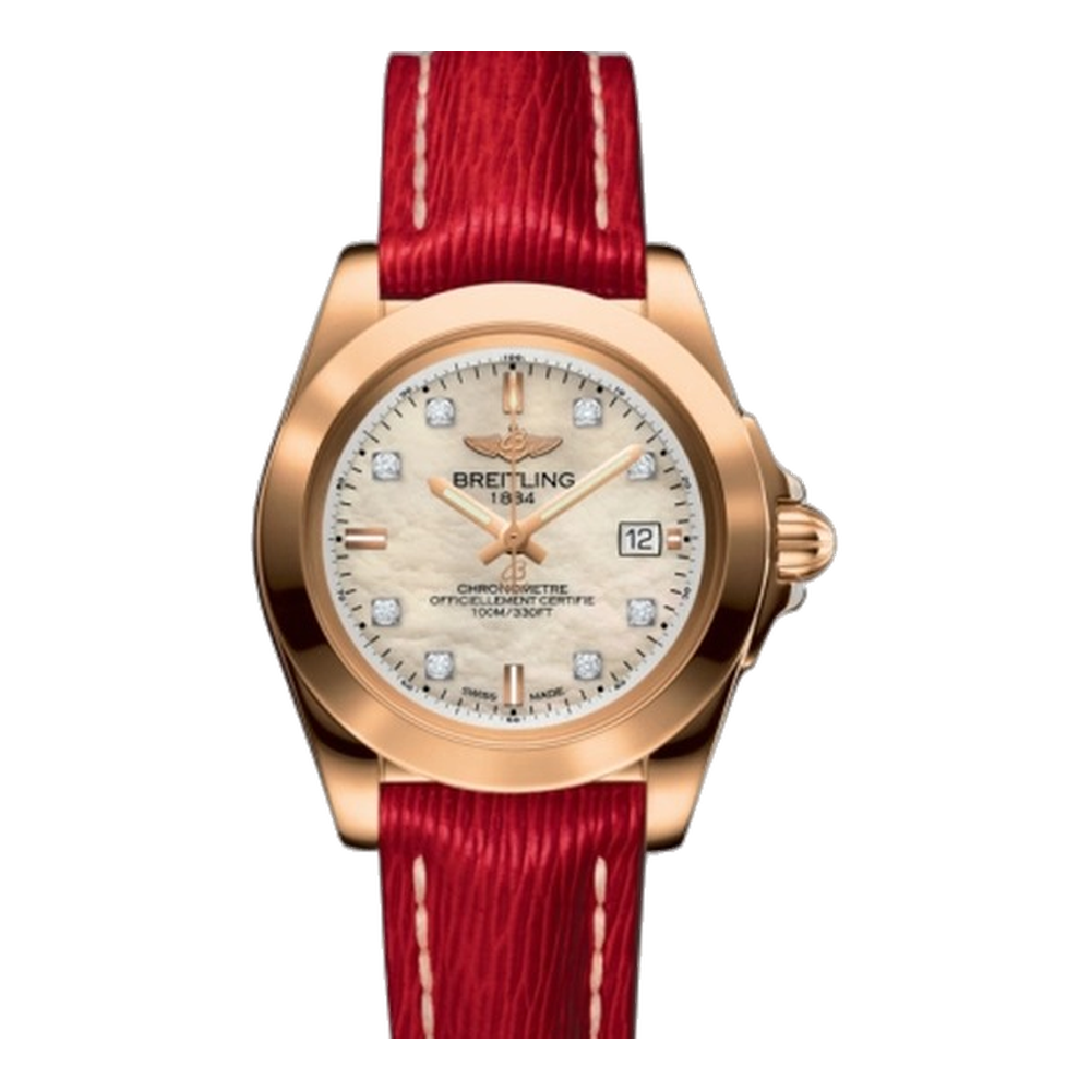 Breitling Sleek Edition Rose Gold / Pearl Diamond / Sahara Natural/Cream Dial Straps