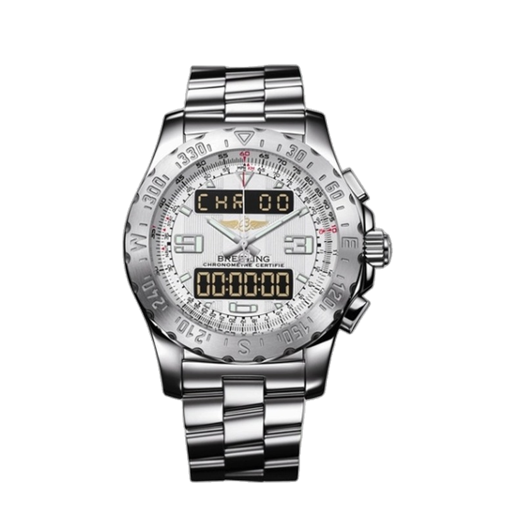 Breitling Silver White Dial Straps