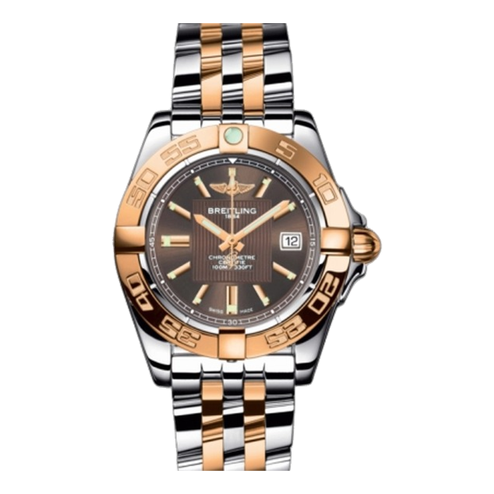 Breitling Stainless Steel / Rose Gold / Solar Bronze Brown Dial Straps