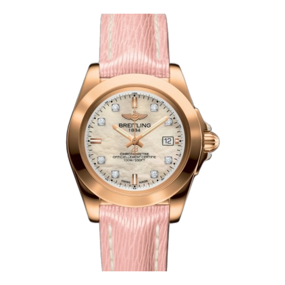 Breitling Sleek Edition Rose Gold / Pearl Diamond / Sahara Natural/Cream Dial Straps