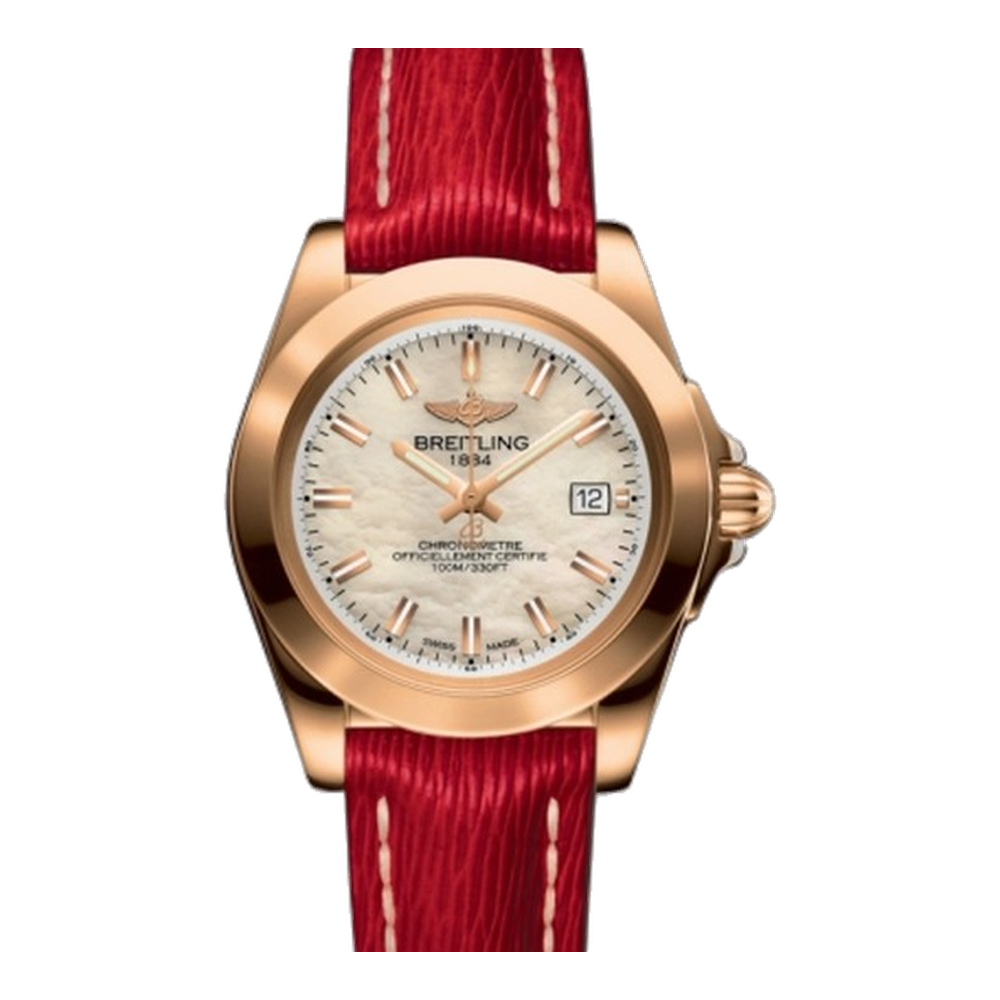 Breitling Sleek Edition Rose Gold / Pearl / Sahara Natural/Cream Dial Straps